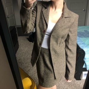 Vintage Brown Skirt Suit 2-Piece Blazer AByer 90’s